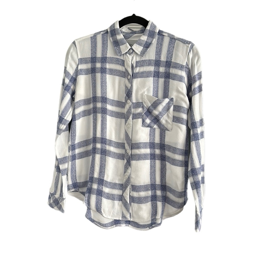 Rails white & blue plaid shirt spring colours super soft fabric  size XS